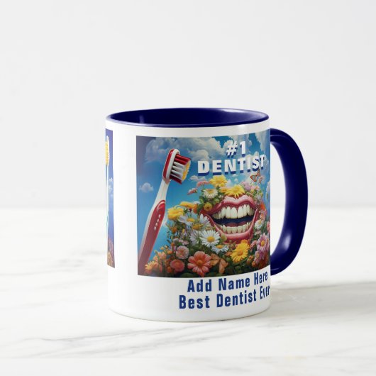 Grappige Custom Beste Tandarts Gift Mok (Voorkant rechts)