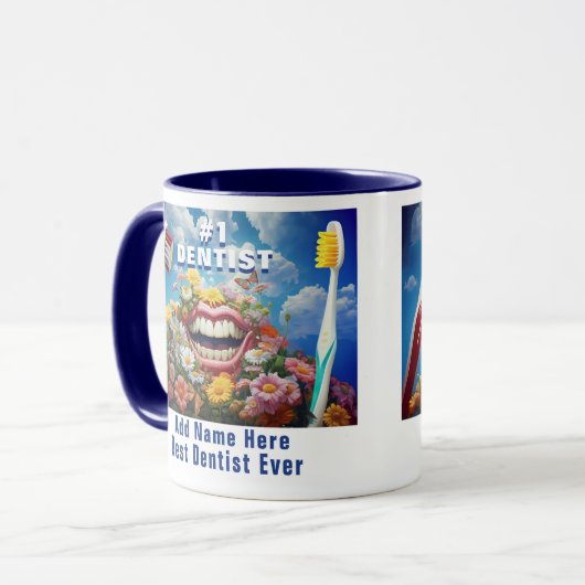 Grappige Custom Beste Tandarts Gift Mok (Voorkant links)