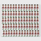 Grappige Custom Face Foto Elf Kerstmis Cadeaupapier (Vlak)