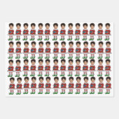 Grappige Custom Face Foto Elf Kerstmis Inpakpapier Vel (Voorkant)