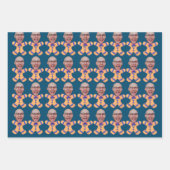 Grappige Custom Face Foto Gingerbread Mannen Kerst Inpakpapier Vel (Voorkant 3)