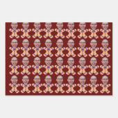Grappige Custom Face Foto Gingerbread Mannen Kerst Inpakpapier Vel (Voorkant)