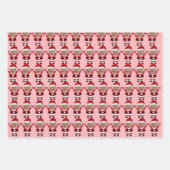 Grappige Custom Face Foto Santa Head Trump Roze Inpakpapier Vel (Voorkant 3)