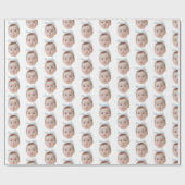 Grappige Custom Face Photo Face Herhalend Patroon Cadeaupapier (Vlak)