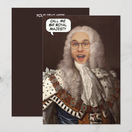 Grappige Custom King Head in Hole foto Kaart (Voorkant / Achterkant)