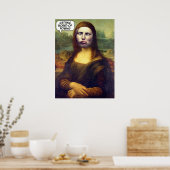 Grappige Custom Mona Lisa Gezicht in Gat foto Poster (Keuken)