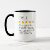 Grappige Custom Name 5 Star Review Mok voor haar (Links)