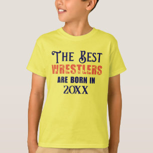 Grappige Custom Wrestler Geboorte Jaar Verjaardag T-shirt