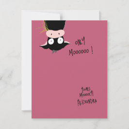 Grappige Cute “Alleen Moooooo” Koe Grappige Pun Notitiekaartje