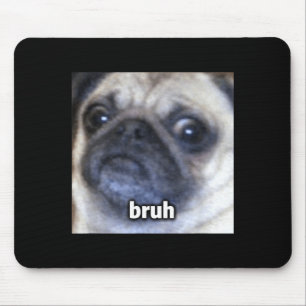 Grappige Cute Bruh Pug Hondengezicht Wazig Muismat