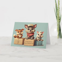 Grappige Cute Cartoon Dieren Levering voor Elke Ge Kaart