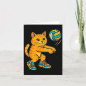 Grappige Cute Cat Volleybal Speler Fan Tee Trainer Kaart (Voorkant)