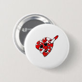 Grappige Cute Dabbing Rode Witte Hartjes Valentijn Ronde Button 5,7 Cm (Voorkant /achterkant)