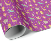 Grappige Cute Dieren die Kerstmis Vieren Cadeaupapier (Rol Hoek)