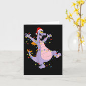 Grappige Cute Draak Figment Lichtjes Kerstman Kaart (Gele Bloem)