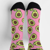 Grappige Cute Dwaze Avocado Guac Hipster Roze Groe Sokken (Top)