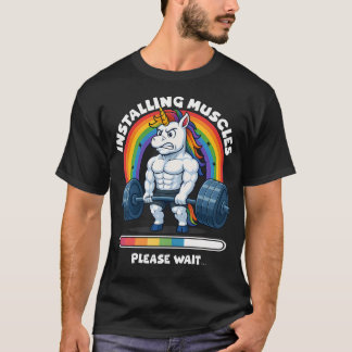 Grappige Cute Eenhoorn Workout Gym Fitness T-shirt