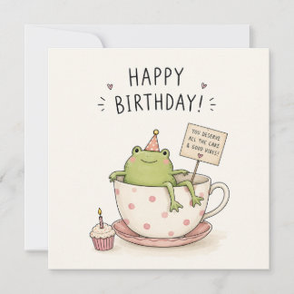 Grappige Cute Frog Verjaardagswensen Kaart