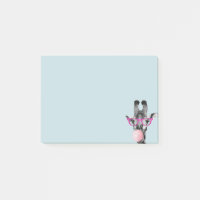 Grappige Cute Giraffe Glas Roze Bubble Gum