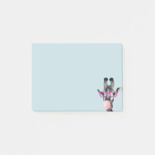 Grappige Cute Giraffe Glas Roze Bubble Gum Post-it® Notes