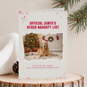 Grappige Cute Golden Retriever Hond Foto Kerstmis Kaart
