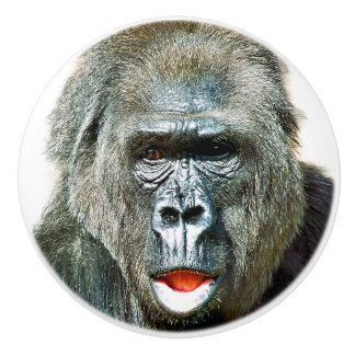 GRAPPIGE CUTE GORILLA KERAMISCHE KNOP