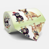Grappige Cute Honden Stropdas (Opgerold)