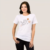 Grappige Cute Hoops Kat Tri-Blend Shirt (Voorkant volledig)
