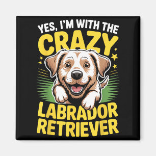 Grappige Cute Huisdier Hond Met De Crazy Labrador Magneet