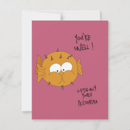 Grappige Cute “Je bent geweldig” Kogelvis Pun Notitiekaartje