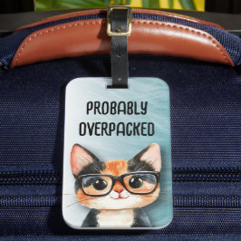 Grappige Cute Kat Bagagelabel