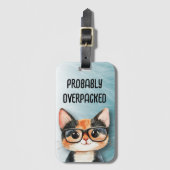 Grappige Cute Kat Bagagelabel (Voorkant (verticaal))