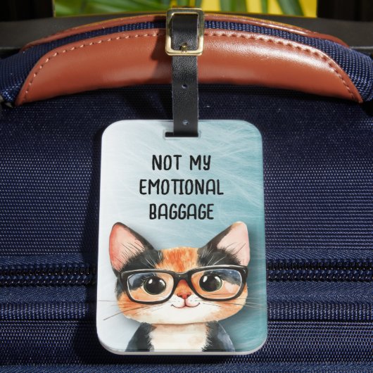 Grappige Cute Kat Bagagelabel (Voorkant Insitu 2)