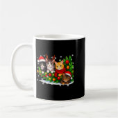Grappige Cute Kat Crew Kerstman Hoed Kerstmis Kers Koffiemok (Links)