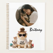 Grappige Cute Kat Mama Kitten Foto Planner (Voorkant)
