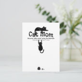 Grappige Cute Kat Wijn Moeder Citaat Typografie Ca Briefkaart (Staand voorkant)