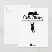 Grappige Cute Kat Wijn Moeder Citaat Typografie Ca Briefkaart (Voorkant / Achterkant)