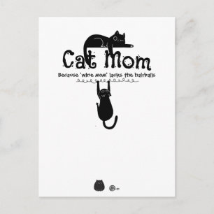 Grappige Cute Kat Wijn Moeder Citaat Typografie Ca Briefkaart