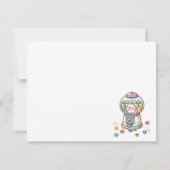 Grappige Cute Kauwgomautomaat, Aangepast Kind Beda Notitiekaartje (Achterkant)