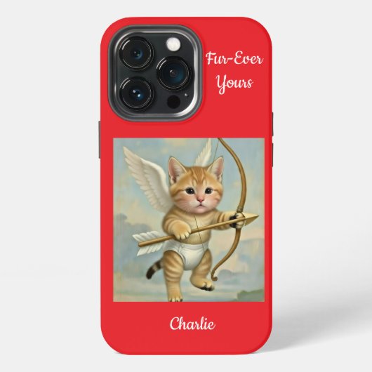 Grappige Cute Kitten Cupido iPhone Hoesje (Achterkant)