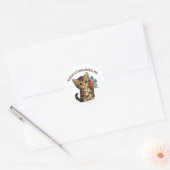 Grappige Cute Kitten Woede Verteert Me Ronde Sticker (Envelop)