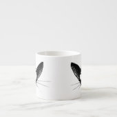 Grappige Cute Kleine Zwarte Kat Kunst Espresso Kop (Voorkant)