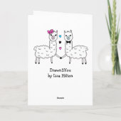 Grappige Cute Lama Woordspeling Valentijnsdag  Kaart (Achterkant)