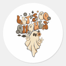 Grappige Cute Laten we gaan Geesten Halloween Herf Ronde Sticker