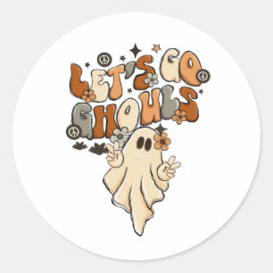 Grappige Cute Laten we gaan Geesten Halloween Herf Ronde Sticker