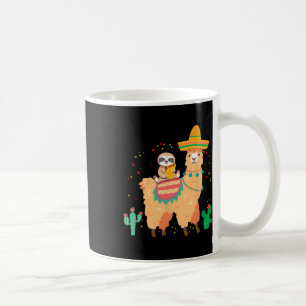 Grappige Cute Luiaard En Lama Met Taco En Mexicaan Koffiemok