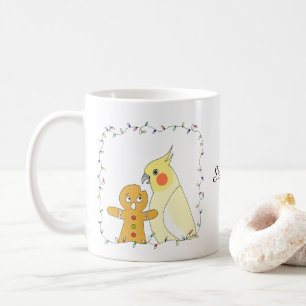 Grappige Cute Lutino Cockatiel Peperkoek Man Koffiemok