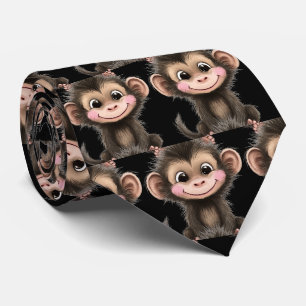 Grappige Cute Monkey Kawaii Kraag Stropdas