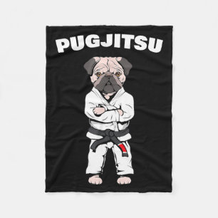 Grappige Cute Mops Jiu Jitsu Zwarte Band Bjj Jiuji Fleece Deken