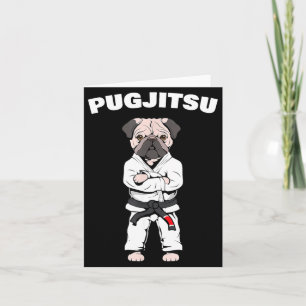 Grappige Cute Mops Jiu Jitsu Zwarte Band Bjj Jiuji Kaart